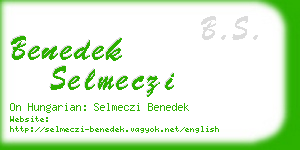 benedek selmeczi business card